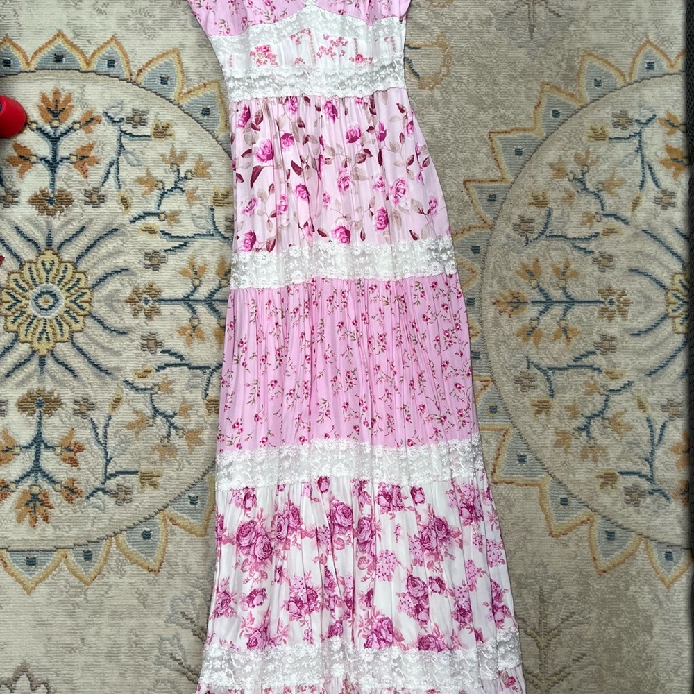 Altar'd State Pink Floral Maxi Dress